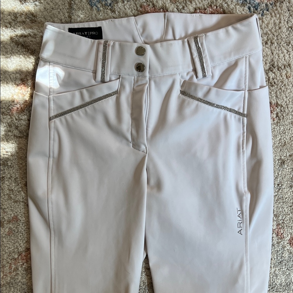 Ariat White Mid Rise Breeches 26R - Picture 3 of 13